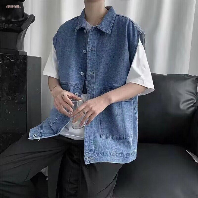 冬季加絨牛仔男士寬鬆夾克 羊羔毛外套