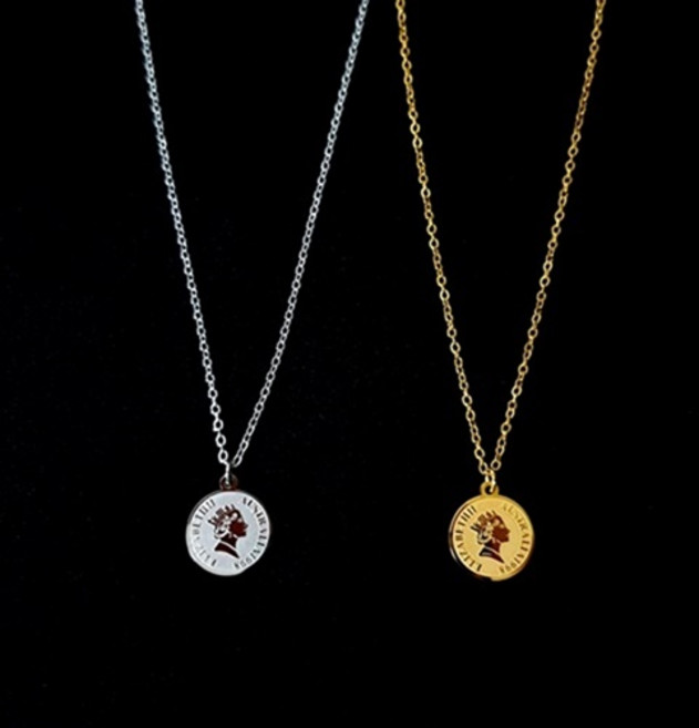 와이티지 style_003 엘리자베스 써지컬스틸 체인목걸이 실버 골드 도금 펜던트 커플 기본 남자 여자 데일리