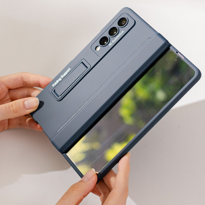 슈퍼쉘 강화유리 힌지 보호 스탠드 자석 케이스