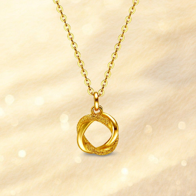 [러브넛] 순금(3.75g) 1돈 여성 로랑 서클 커브 금 목걸이