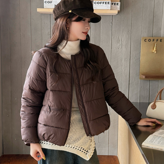 로젤라 여성 숏 패딩 자켓 가을 겨울 데일리 캐주얼 아우터 경량 웰론