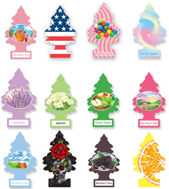 리틀트리 차량용 자동차 종이 실내 방향제, 로즈 쏜, 4개