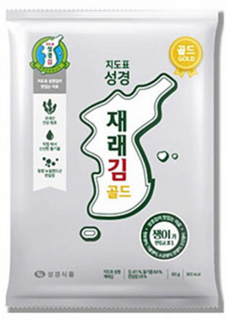 성경식품 지도표 재래식 성경김 골드재래대 60g, 20개