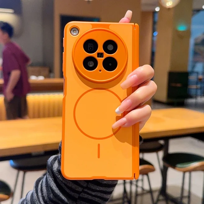OPPO 파인드 N6 무광 질감 파인링 마그네틱 폴더블 충격 방지 산화 폰 케이스, 01 OPPO 파인드 N6, 01 Orange