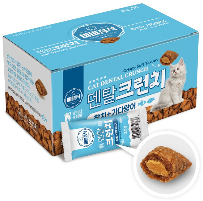 미미정식 덴탈 시리얼 고양이간식, 30개, 20g, 참치+가다랑어