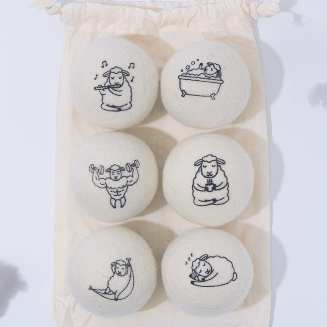 리빙모먼트 양모볼 건조기 세탁볼 정전기 방지 드라이볼, 1세트, 화이트