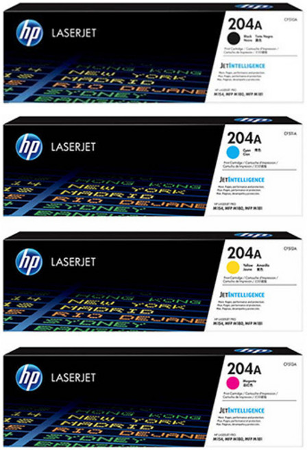 HP 204A 原廠碳粉匣 CF510A CF511A CF512A CF513A【適用】M154nw M181fw, 1個, 【四色各一支】, 黑+藍+黃+紅