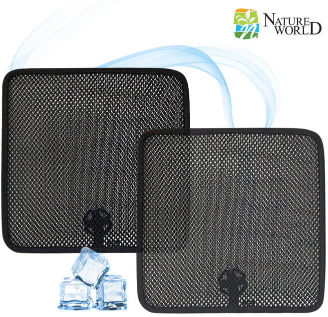 에코힐 국산 3D매쉬 차량 여름시트커버 통풍시트 자동차 운전석 시트커버 쿨여름 쿨시트 통풍방석 매쉬방석 여름방석 카시트커버 쿨썸방석, 12_리얼블랙방석(2장), 1개