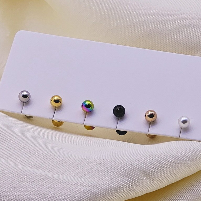 [6개세트]써지컬스틸 베이직 바벨볼 피어싱세트 남녀공용피어싱(3mm/5mm)
