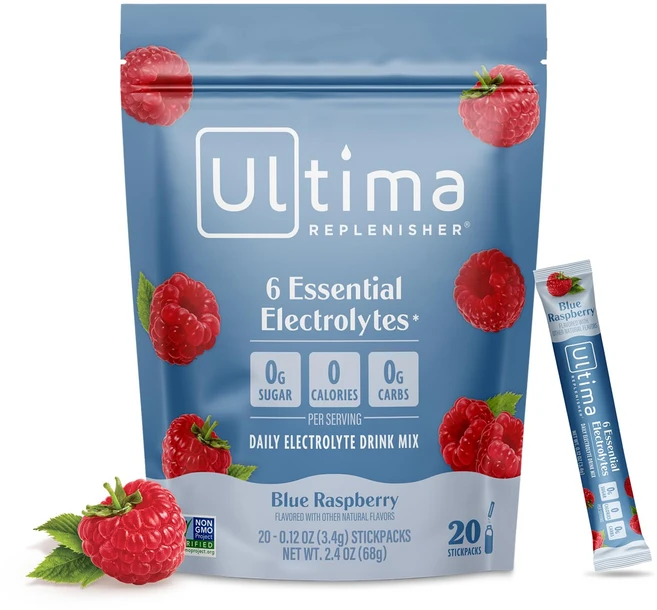 얼티마 리플래니셔 전해질 분말 음료 20 스틱팩 블루 라즈베리 맛, 68g, 1개 - 쿠팡