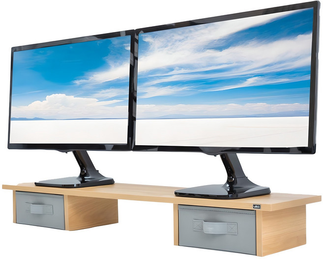 레토 듀얼 우드 모니터 받침대, 혼합색상, 1개