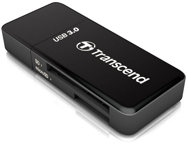 트랜센드 RDF5 USB3.0 메모리카드 리더기/마이크로SD, 블랙, 1개