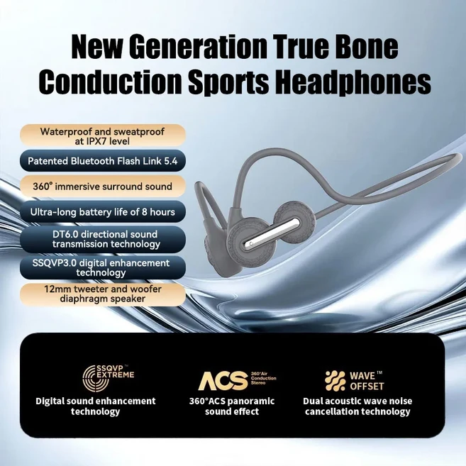 Oneplus 골전도 이어폰 무선 헤드셋 블루투스 IPX7 러닝 운전 수영용 방수, 02 Space Gray