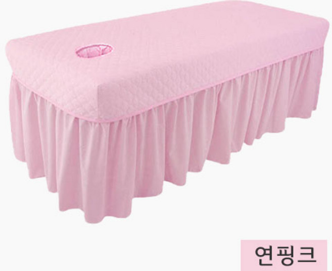 [에스테아]관리실 침대커버 미용베드커버 면혼방 맞춤제작 경락용, 연핑크, 1개