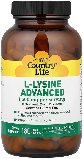 컨트리라이프 L-라이신 어드밴스드 1500mg 베지 캡슐 180정(캡슐 1정당 500mg), 1개, 180정 - 쿠팡