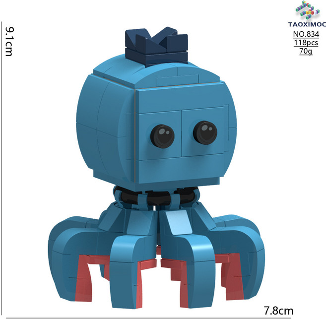 TAOXIMOC 章魚科積木玩具, 1個, 834 章魚科, 1片