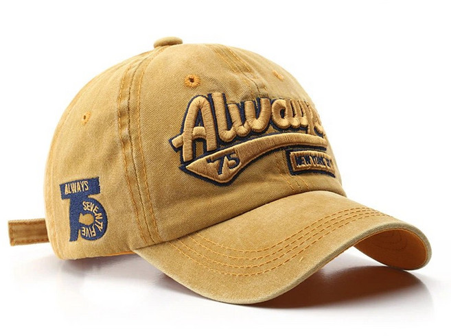 투니스 워싱 빈티지 레터링 자수 야구 모자