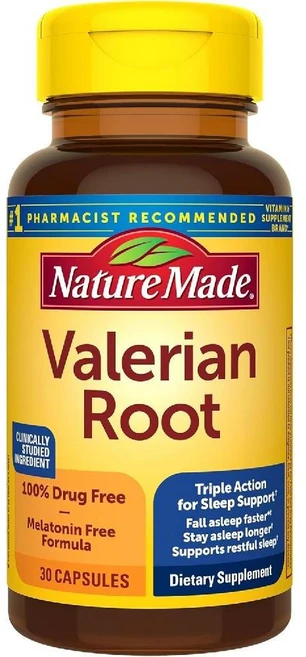 성인용 멜라토닌 프리 보조제-수면 지원을 위한 발레리안 뿌리 캡슐 30정, 1세트, 30회분 - 쿠팡