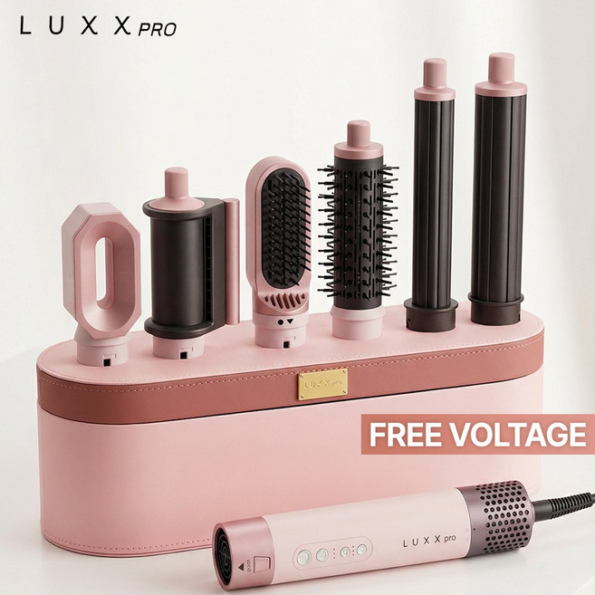 럭스프로 프리볼트 9in1 올인원 BLDC 헤어 스타일러 드라이어 오토컬링 고데기 케이스, 블루, LUXX PRO FREE