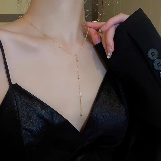 여성 티타늄스틸 18K 골드 도금 목걸이 알레르기 방지 탈색 방지 여성용 티타늄 스틸 목걸이 1P