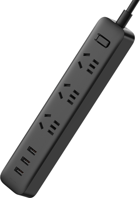 샤오미 멀티탭 해외 여행용 어댑터 플러그 3구USB 호주 뉴질랜드 국내당일출고, 1개, 3구3USB(블랙), 1.8m