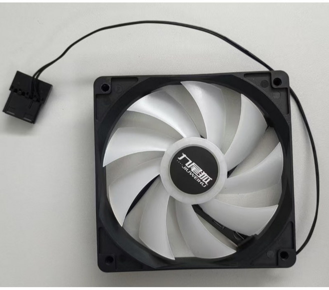 JIUWEIHUI 蝶影 LED 12cm 電腦機箱風扇 彩虹光效 靜音, 黑色, 1個