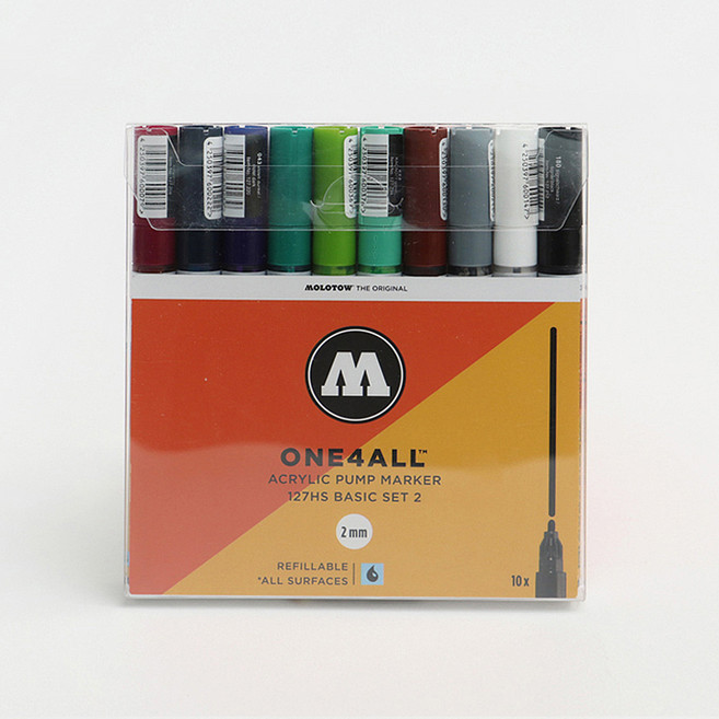모로토우 ONE4ALL 127HS 아크릴마커세트 10색세트 2mm, 1세트, 127HS베이직세트2-10색