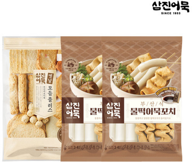 [삼진어묵] 옛날모듬어묵플러스 + 물떡어묵꼬치 x 2개, 1세트, 1.959kg