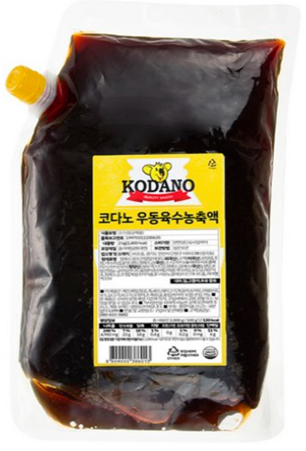 [더푸드/THE FOOD] 코다노 우동농축액기스 2kg_우동소스 우동육수 업소용, 5개, 2kg