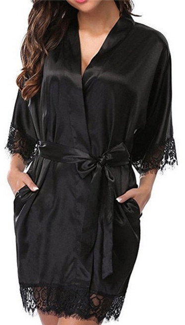 로브 가운 홈웨어원피스 로브가디건 여성 새틴 실크 여성 레이스 여성 레이스 목욕 여성 잠옷 숙녀 섹시한