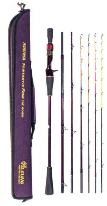 4개의 초릿대와 3가지 길이로 모든 선상낚시가 가능한 판타스틱4 / 미니 휴대용 여행용 낚시대 / 쭈꾸미 한치 광어 농어 우럭 문어, 혼합