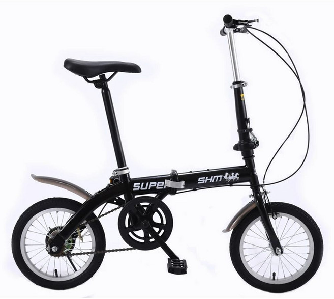 접이식 자전거 미니벨로 남녀공용 12/14/16 미니 소형, F. 14인치 로우프로파일 블랙, B. 14인치