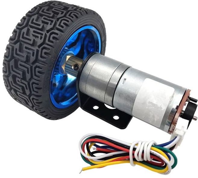 아두이노 RC카 바퀴휠 65mm+JGA25-370 인코더 6V530RPM DC 모터