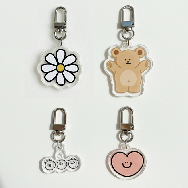 [순수익전액기부] 귀여운 캐릭터 아크릴 키링, 1개, 따마