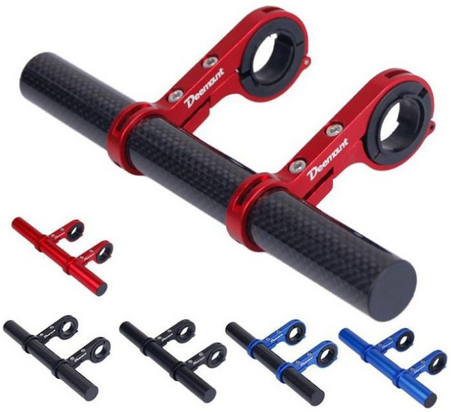 핸들 확장 자전거 카본 익스텐더 연장봉 거치대, 탄소 섬유-레드, 1개