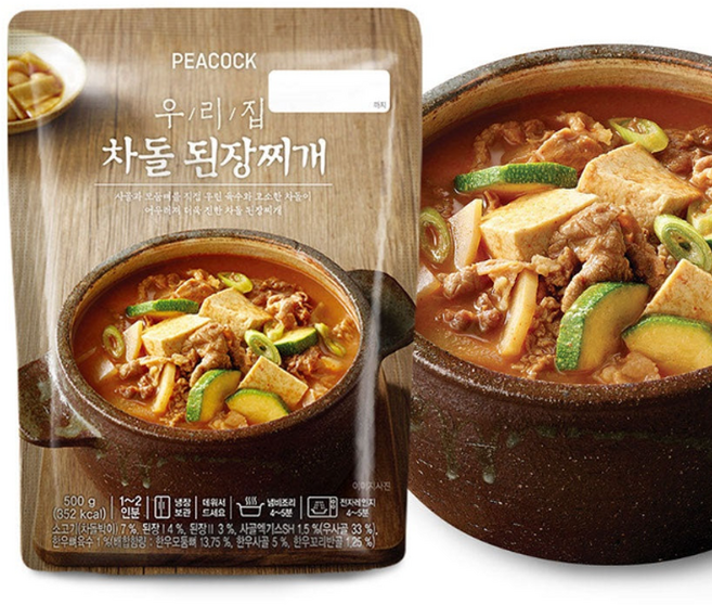 피코크 우리집 차돌된장찌개 500g, 1개
