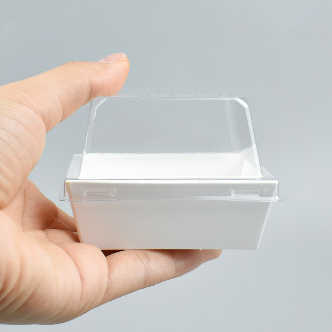 DRP 정사각 미니 디저트 떡포장 에그타르트 종이용기 DRP 28호 화이트 세트 65x65x25mm, 1개, 100개