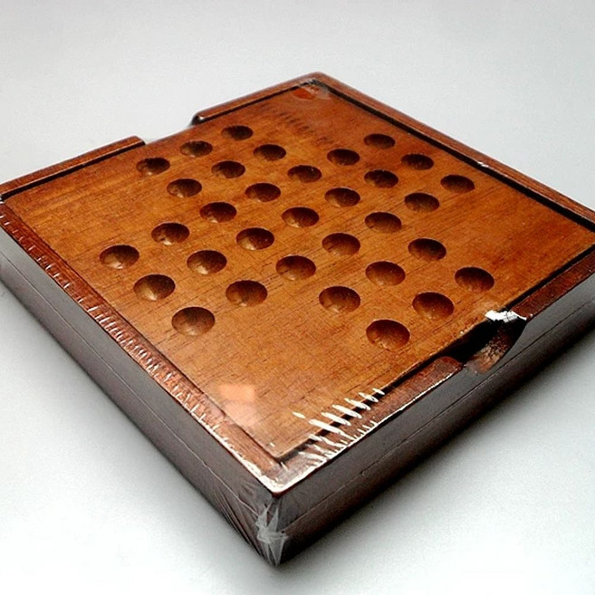 명화퍼즐 성인 클래식 페그 완구 보드 1000조각퍼즐 교육 솔리테어 게임 유럽 싱글 체스, 1개, A. 정사각형 공명 바둑말 크기 14.3cm 1개.