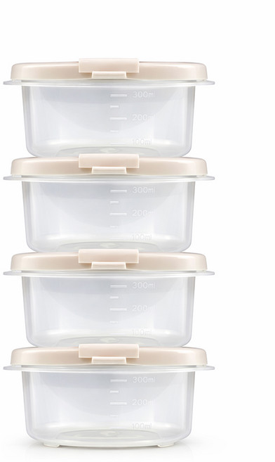 DAMDA 담다톡 전자레인지 보관용기 냉동밥, 4개, 정사각1호(350ml)