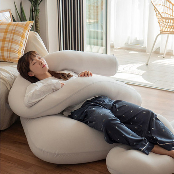 쫀득빈백 특대형 꿀잠 필수템 롱쿠션 마이크로 에어볼 찰싹몸에 붙는 편안함 바디필로우