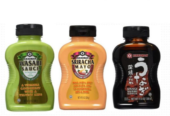Kikkomans Japanese Sushi 소스 팩 WASABI SRIRACHA MAYO & UNAGI 압착 재봉인 가능 병(3팩)