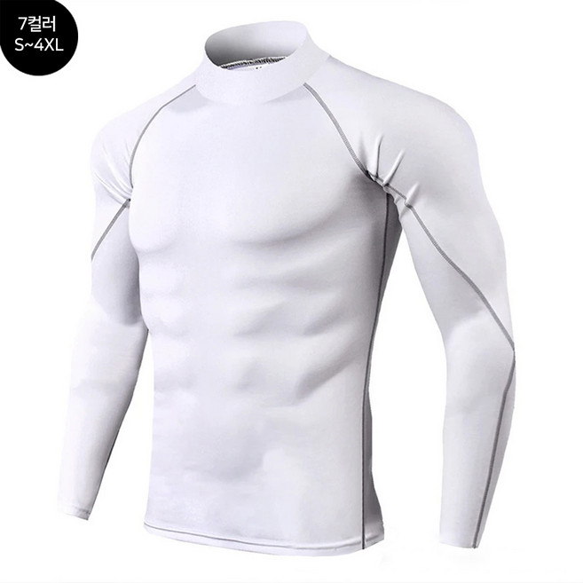 FANSYLI 남성용 기능성 드라이핏 반목 터틀 긴팔티 축구 야구 등산 자전거 라이딩 트래킹 스포츠 목티 베이스레이어 언더레이어 상의 2601JLL3621