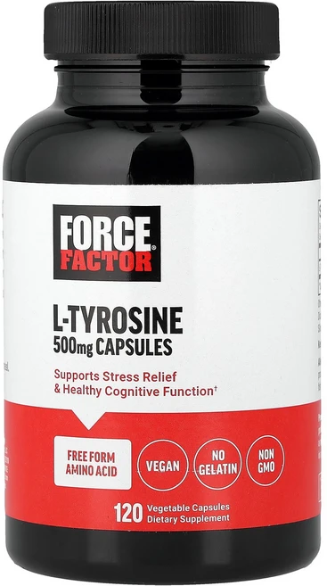 포스팩터 엘 L 타이로신 티로신 500mg 120캡슐 Tyrosine, Force Factor, l-타이로신, , 베지 캡슐, 1개, 120정 - 쿠팡