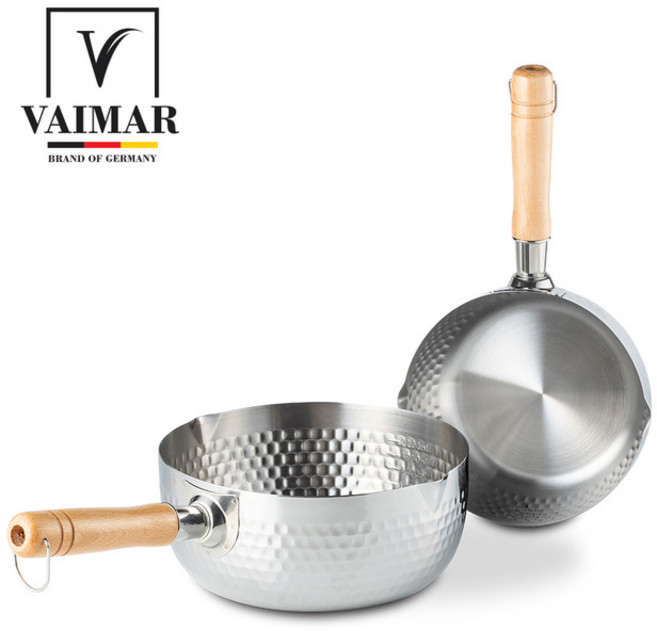 바이마르 인덕션 스텐 해머톤 편수냄비 18cm+22cm 세트, 1개