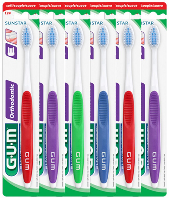 GUM 검 교정 칫솔 V커팅 (124), 1개입, 6개