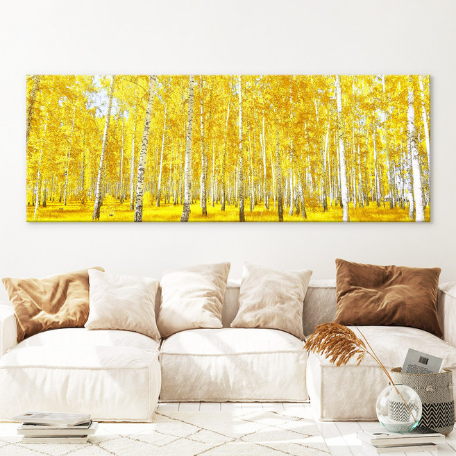돈들어오는 화사한 자작나무 캔버스 액자 풍수 거실 인테리어 그림 더아트컴퍼니, 6. 밝은 자작나무 숲 와이드