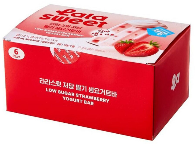 라라스윗 저당 딸기 생요거트바, 40개, 70ml