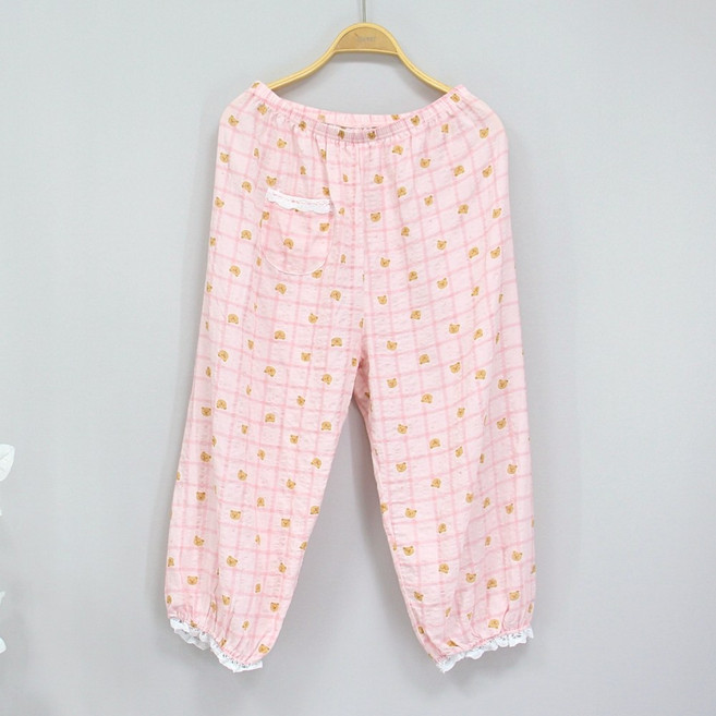 여성 코튼 엠보 레이스 고쟁이 8부 파자마바지 잠옷 홈웨어 실내복