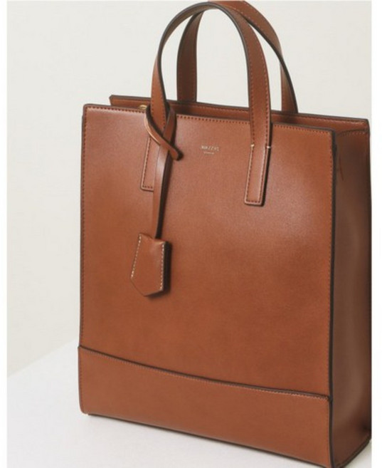 헤지스 남성 브라운 로고배색 가죽 크로스백 겸 토트백 HJBA1F886W3