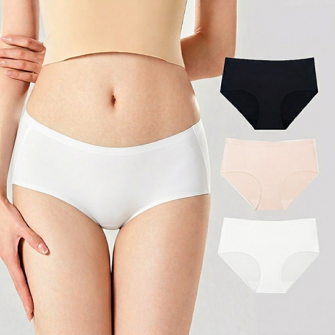 데일리프렌즈 여성 심리스 팬티 무봉제 누디 햄라인 속옷 3장세트